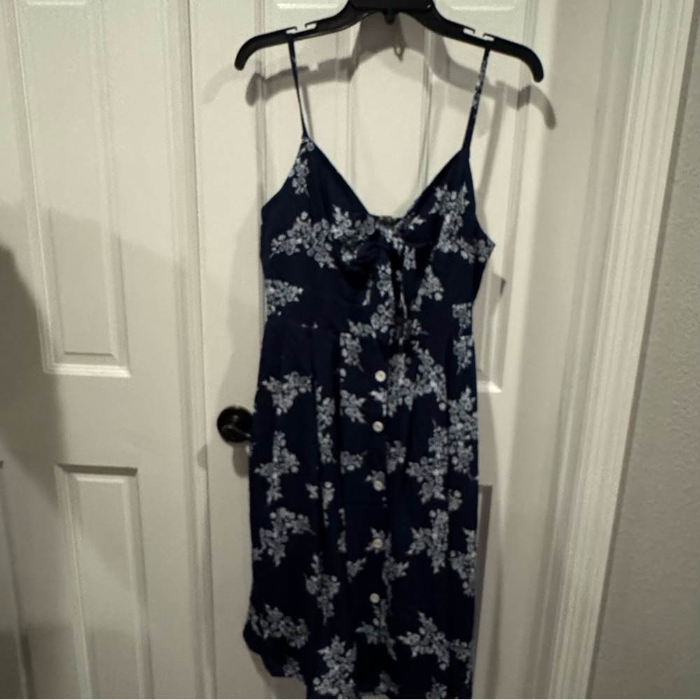NWT FancyInn Navy Floral Button-Front Midi Sundress – Size XL‎